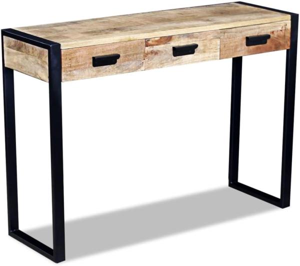 vidaXL Konsolentisch mit 3 Schubladen Mangoholz Massiv 110x35x78 cm 243299