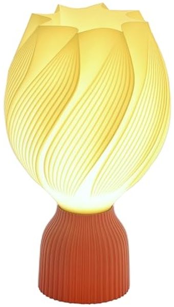 HOMCOM Tischleuchte Moderne LED-Tischlampe mit blütenblattartigem, LED wechselbar, Lampenschirm im 3D-Druck für Nachttisch