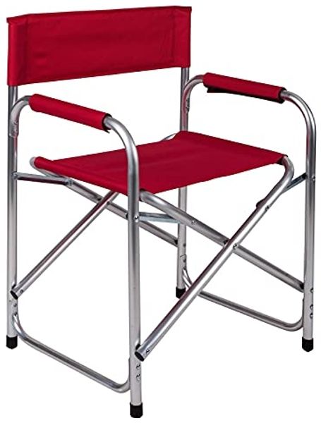Dmora Klappbarer Campingstuhl aus Aluminium und Stoff, rote Farbe, offen: 59x48 x h78 cm