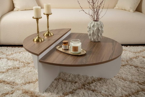 Dmora Couchtisch Feglino 90 x 60 x 35 cm Braun mit Ablage