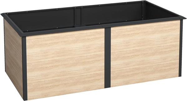 Hochbeet Design Gemüsebeet Pflanzbeet 200x100x77cm mit Schneckenkante Holz-Optik