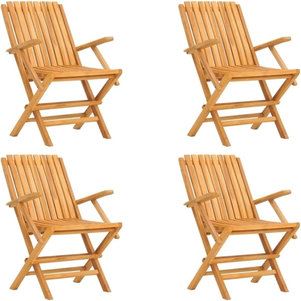 vidaXL Gartenstühle 4 Stk. Klappbar 61x67x90 cm Massivholz Teak 3155055