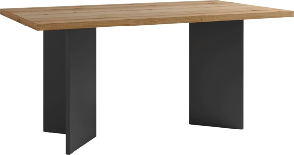 byLIVING Tisch Marten/Tischplatte in Evoke Eiche - Optik, Gestell in anthrazit/stabile Konstruktion, bis 6 Personen/Esstisch/Küchentisch/Maße: 160x90, H 75,5 cm