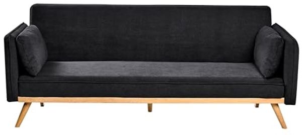 Schlafsofa ASAA Stoff Schwarz