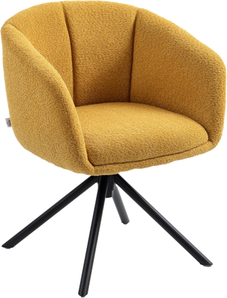 HOMCOM Relaxsessel Sessel (Polsterstuhl mit bequemer Sitzschale, 1-St, Drehbarer Akzentstuhl), kuscheliger Bezug, Gelb