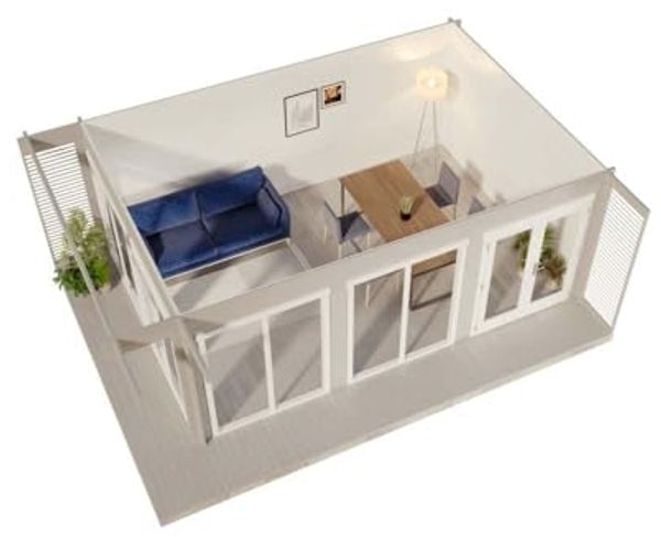 Alpholz Gardenlounge Viva B Gartenhaus aus Holz Holzhaus mit 44 mm Wandstärke inklusive Terrasse Blockbohlenhaus mit Montagematerial Bild 2