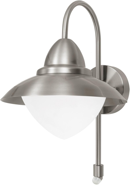 Eglo 87105 Aussenleuchte Wandleuchte SIDNEY edelstahl, E27 max. 1X40W mit Sensor