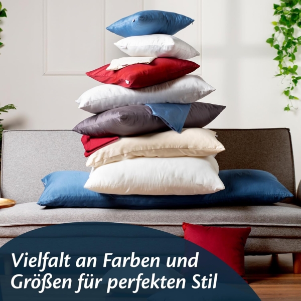 Kissenbezug 50x80 Mikrofaser Premium 2er Set Kissenhülle Deko für Kissen Bett/Sofa Stoff Superweicher Resistent Hypoallergen Anti-Milben Atmungsaktiv Kopfkissenbezug mit Verdecktem Zip Voll Waschbar Bild 4