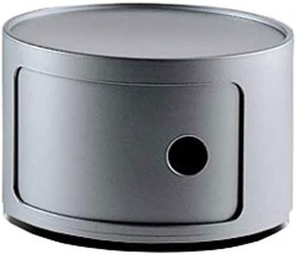 Kartell 4953SI Baukastenelement Componibili rund undurchsichtig Durchmesser 42x23,5 cm ABS, silber