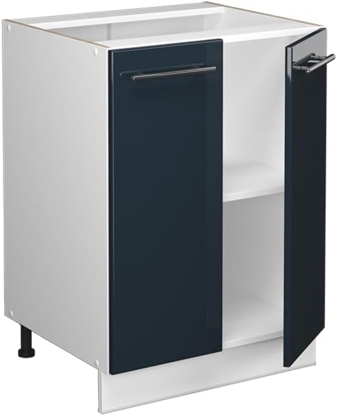 Küchenunterschrank Fame-Line Dunkelblau Hochglanz 60 cm ohne Arbeitsplatte Vicco Bild 5