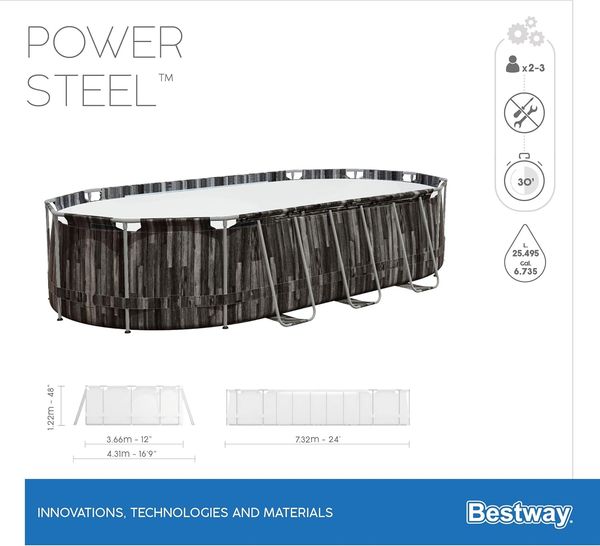 Bestway Swimmingpool-Set Oval 7,32x3,66x1,22 m 93347 Bild 17