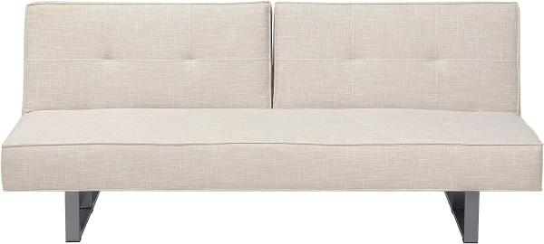 Schlafsofa 3-Sitzer Polsterbezug hellbeige 190 cm DUBLIN