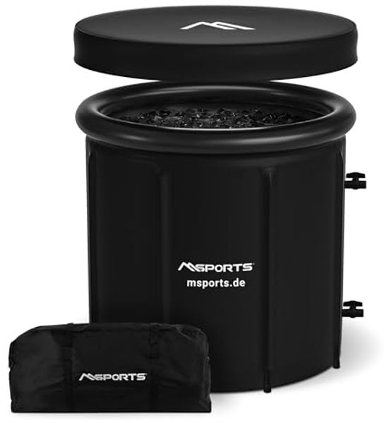 MSports® Eiseimer Eisbad Premium 80 cm inkl. Tasche, Thermodeckel, Luftpumpe, Kopfkissen