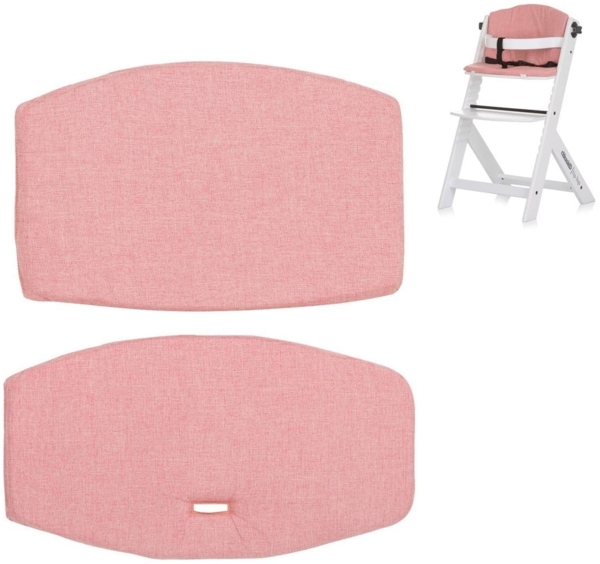 Chipolino Kinder-Kissenset Hochstuhl 2-teiliges Sitzeinlagen-Set für Holz-Stühle rosa