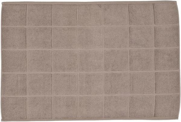 Ross Uni-Zwirn Frottier Badematte Karofond|50x70 cm| cappuccino