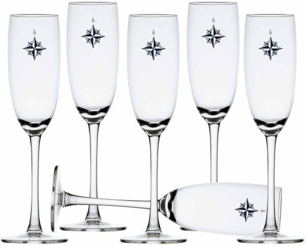 Sekt Champagner Glas Set 6 Stück, Ecozen, unzerbrechlich - Northwind