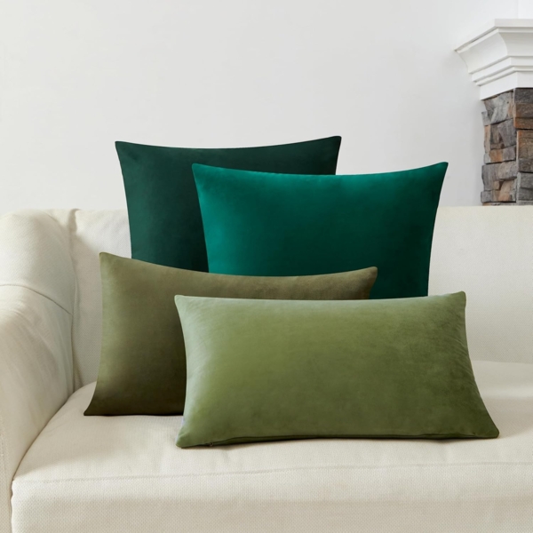 4er Set Kissenbezüge inklusive Füllkissen - Set Sami Kissenbezug ( 50x50cm - blau )