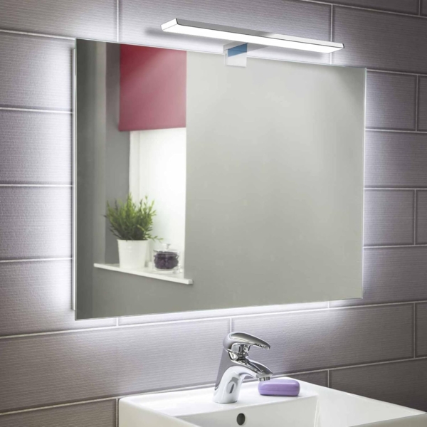 kalb LED Spiegelleuchte Aurinko LED Badleuchte Badlampe Spiegellampe, chrom 230V, 800mm warmweiß, warmweiß Bild 9