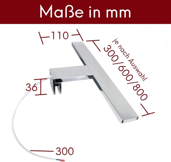 kalb LED Spiegelleuchte Aurinko LED Badleuchte Badlampe Spiegellampe, chrom 230V, 800mm warmweiß, warmweiß Bild 7