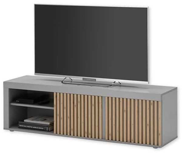 Jasper TV-Lowboard in Grau, Artisan Eiche Optik - Moderner TV Schrank mit viel Stauraum für Ihr Wohnzimmer - 150 x 40 x 40 cm (B/H/T)