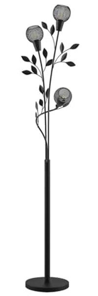 Lindby Stehlampe Kanye, Metall, Schwarz IP20, 3 x 10 W LED