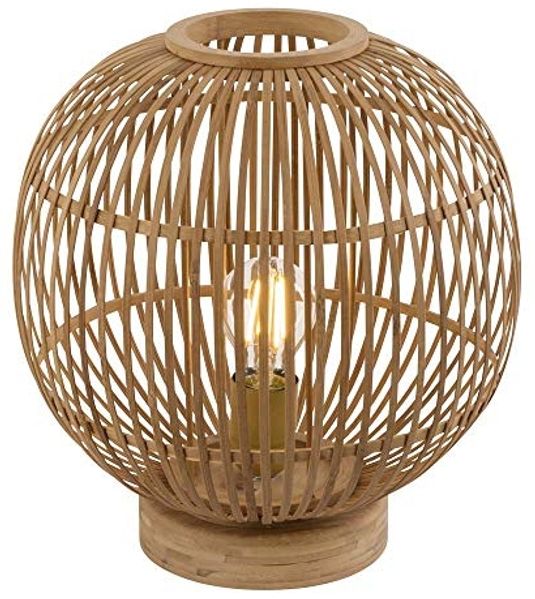 GLOBO Tischleuchte Wohnzimmer Tischlampe Schlafzimmer Dekoleuchte Bambus 15368T