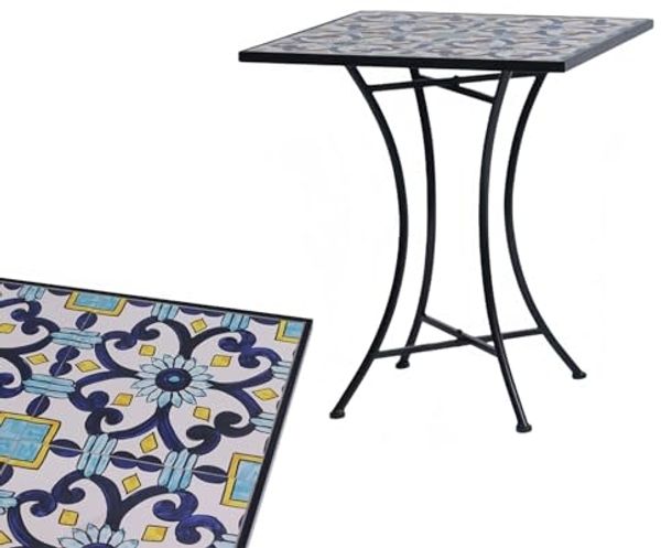 Outdoortisch Mosaiktisch Gartentisch Bistrotisch Tisch 61x61xH70cm