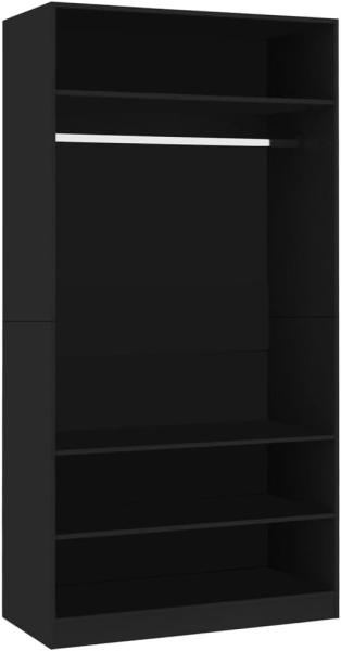 vidaXL '800226' Kleiderschrank Spanplatte, Schwarz 100 × 50 × 200 cm