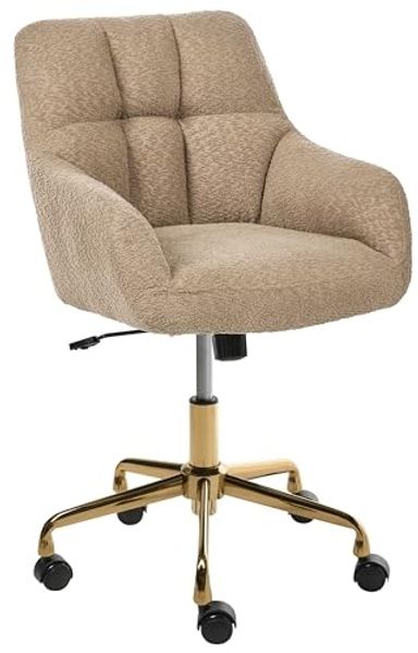 Schreibtischstuhl PALMDALE Bouclé Hellbraun