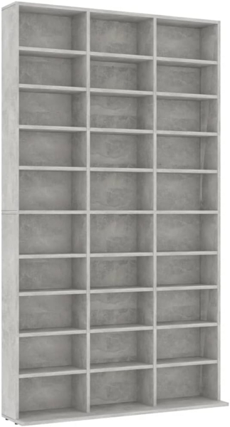 vidaXL CD-Schrank Betongrau 102x16x177,5 cm Holzwerkstoff 801782