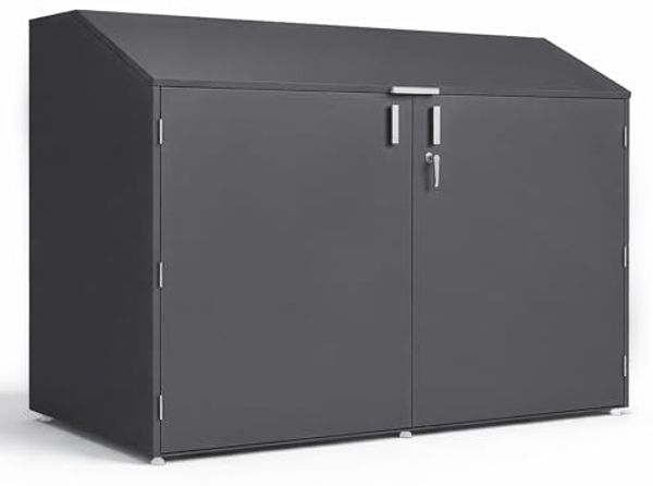 osoltus Gerätehaus Fahrradgarage Fahrradbox Anthrazit 200 x 100 cm H. 150 cm
