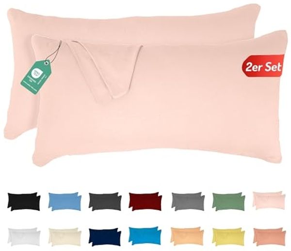Livessa Kissenbezug 50x70 2er Set - Verdeckter Reißverschluss an der Langen Seite, Kopfkissenbezug aus%100 Baumwolle Jersey Stoff, Ultra weich und atmungsaktiv, Oeko-Tex Zertifiziert