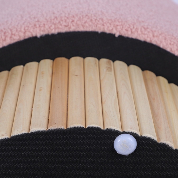 DRW Sitzsack mit Holzsockel, gepolstert in Rosa und Natur, 39 x 39 x 41 cm Bild 4