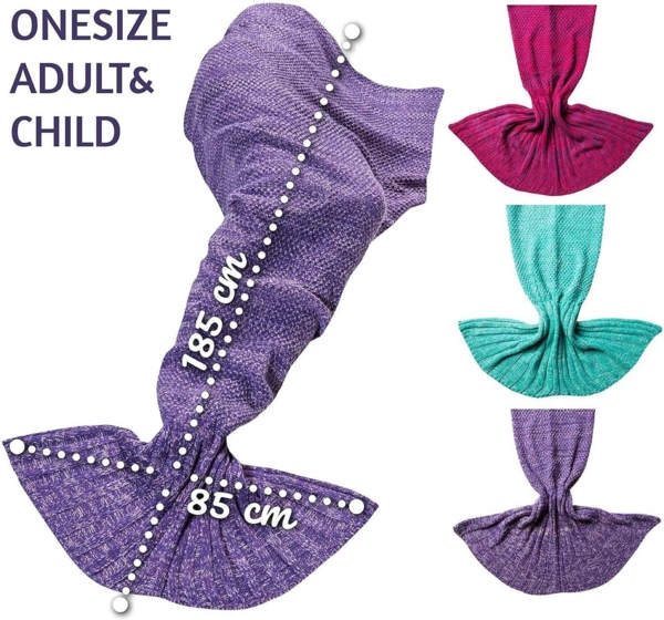 Wohndecke Meerjungfrau Kuscheldecke, Feluna, Wolldecke Flossen-Decke Bild 5