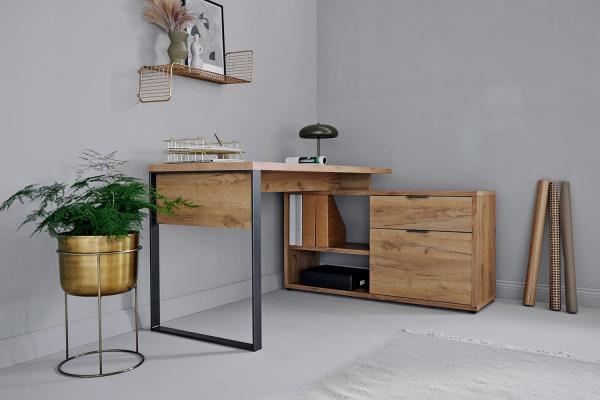 Jahnke Loop C 150 E Kerneiche/Anthrazit Schreibtisch, Engineered Wood, core Oak/Anthracite, One Size