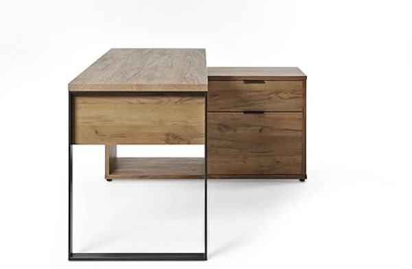 Jahnke Loop C 150 E Kerneiche/Anthrazit Schreibtisch, Engineered Wood, core Oak/Anthracite, One Size Bild 5