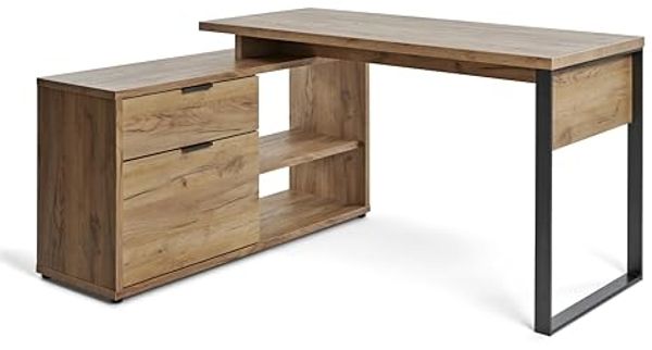 Jahnke Loop C 150 E Kerneiche/Anthrazit Schreibtisch, Engineered Wood, core Oak/Anthracite, One Size