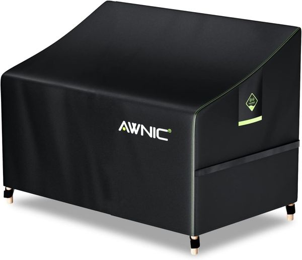 Awnic Bank Abdeckung Schutzhülle für Gartenbank 3 Sitzer Reißfest Wasserdicht Anti-UV (reißfestes Oxfordgewebe, 2-Sitzer Bank 420D)