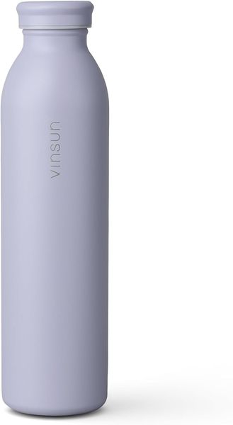 Vinsun Isolierflasche Edelstahl Flasche 600ml, Thermoflasche doppelwandig isoliert BPA frei, Auslaufsicher, Kohlensäure geeignet, bruchsicher, Kalt- & Heißgetränk