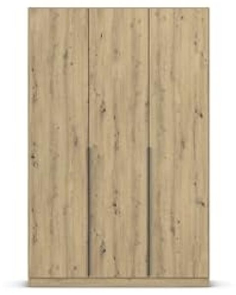 Rauch Möbel Alabama, Kleiderschrank, Garderobe, 3-türig, Zubehör Premium, 2 Kleiderstangen, 7 Einlegeböden, Schubladeneinsatz, Farbe Eiche Artisan, Holz, Griff Grau metallic, 136 x 229 x 54 cm Bild 6