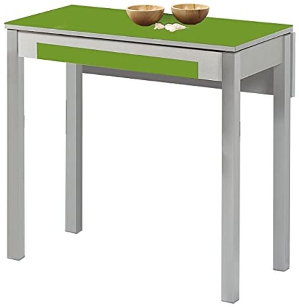 ASTIMESA Küchentisch, Metall, Grün, 80x40 cm, ausziehbar 80x60 cm