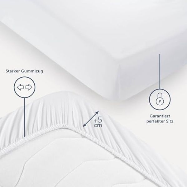 Blumtal® Spannbettlaken Microfaser - Spannbettlaken 90x190 cm - Oekotex zertifizierter Bettbezug in 90x190 cm - Bettlaken für Matratzen in 90x190 cm - Fitted Sheets - Laken 90x190 - Bettbezug - Weiß Bild 3