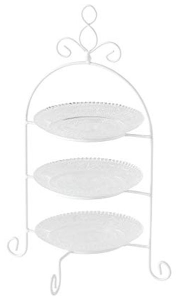 BOLTZE GRUPPE GmbH Dekoetagere Etagere Madita 3er Glas weiß 4tlg H 37 cm