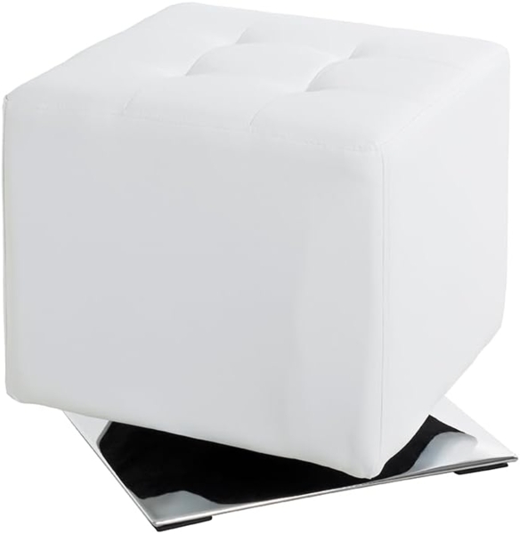 HAKU Möbel 30688 Hocker 40 x 40 x 42 cm, Chrom/weiß Bild 4