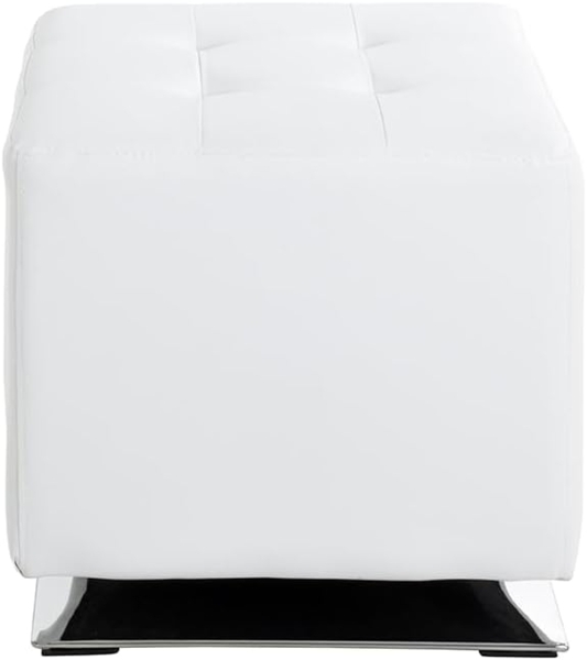 HAKU Möbel 30688 Hocker 40 x 40 x 42 cm, Chrom/weiß Bild 3