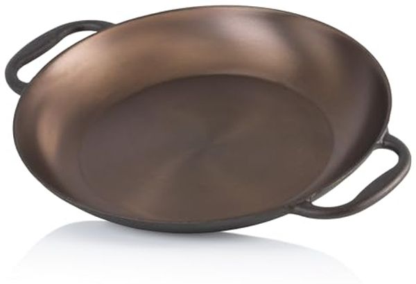 Mahlzeit Paellapfanne poliert, Ø 35 cm, Gusspfanne, Paella Pfanne, Bratpfanne, Gusseisen