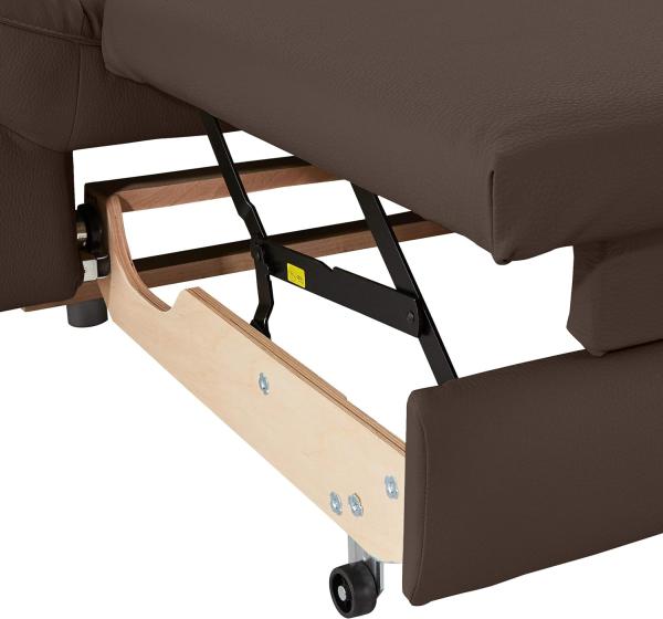 Mivano Ecksofa Driver mit Ottomane rechts, Ledercouch mit Bettfunktion und Bettkasten klein / Inkl. verstellbare Kopfstützen, 266 x 73 x 214, Kunstleder, Grau-Braun Bild 7