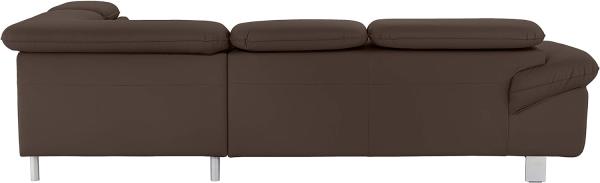 Mivano Ecksofa Driver mit Ottomane rechts, Ledercouch mit Bettfunktion und Bettkasten klein / Inkl. verstellbare Kopfstützen, 266 x 73 x 214, Kunstleder, Grau-Braun Bild 3