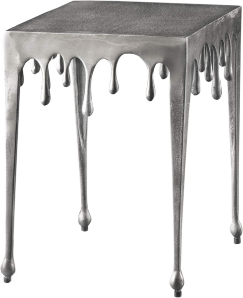 riess-ambiente Beistelltisch LIQUID LINE S 34cm silber, Wohnzimmertisch · Metall · Modern Design · Tropfen-Optik
