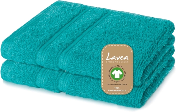 Lavea Seiftuch Bali, 30x30cm aus 100% Bio-Baumwolle, einzigartig weiche Seiftücher mit Aufhänger (Set, 6-St), hochwertige und nachhaltige Premium Waschlappen - schonende Reinigung